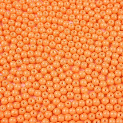 Непрозрачная выпечка окрашены стеклянные бусины DGLA-T004-03I-1