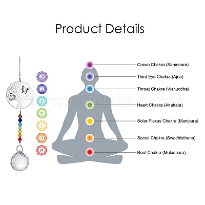 Кристаллы люстра ловцы солнца призмы чакра висит кулон AJEW-I040-12P-1