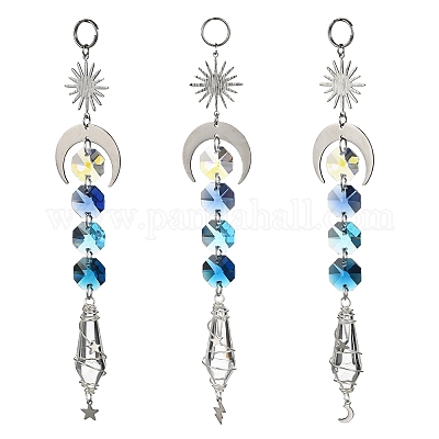 Подвеска из стекла в виде пули HJEW-JM03122-02-1