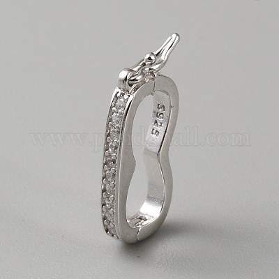 925 серебряная застежка-замочек «Твистер» с микропаве и кубическим цирконием. STER-WH0002-07P-1