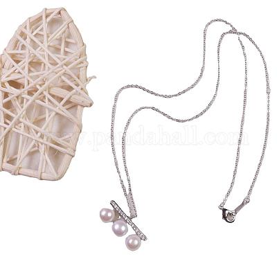 Ожерелья с подвеской из натурального пресноводного жемчуга 3 круг WG00424-02-1