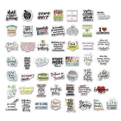 50 pièces dessin animé étude anglais mot papier autocollant étiquette ensemble DIY-G077-01-1
