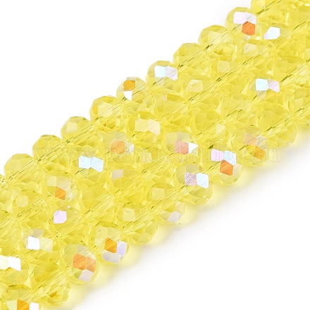 Стеклянные бусины с гальваническим покрытием  EGLA-A044-T8mm-L29-1