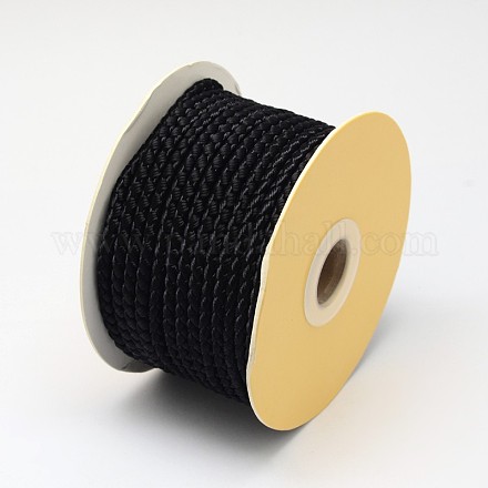 編み込みナイロン糸  ブラック  3mm  約21.87ヤード（20m）/ロール NWIR-N003-3mm-07A-1