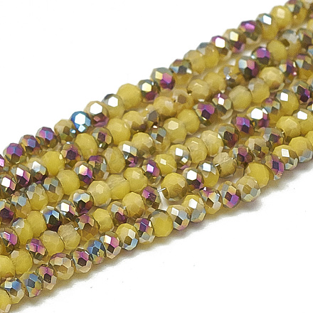 Chapelets de perles en verre opaque de couleur unie X-EGLA-Q113-10-1