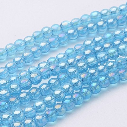 Chapelets de perles en verre GR6mm-20Y-AB-1