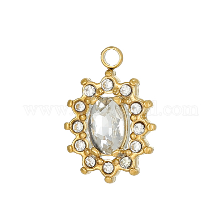 Подвески из нержавеющей стали 304 с кубическим цирконием STAS-OY003-99G-01-1