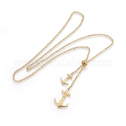 304 Stainless Steel Lariat Necklaces NJEW-H492-07G-1