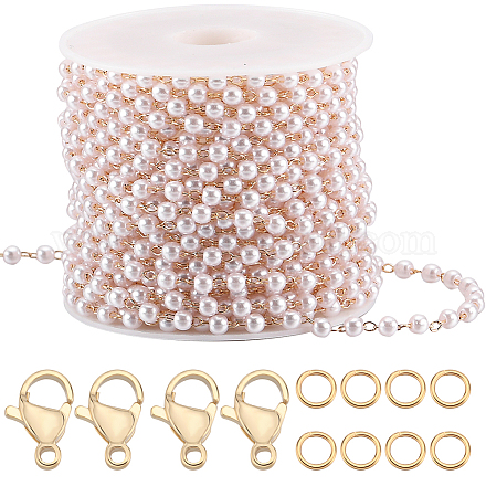 Beebeecraft fai da te imitazione perla braccialetto a catena con perline kit per la creazione di collana CHC-BBC0001-07-1