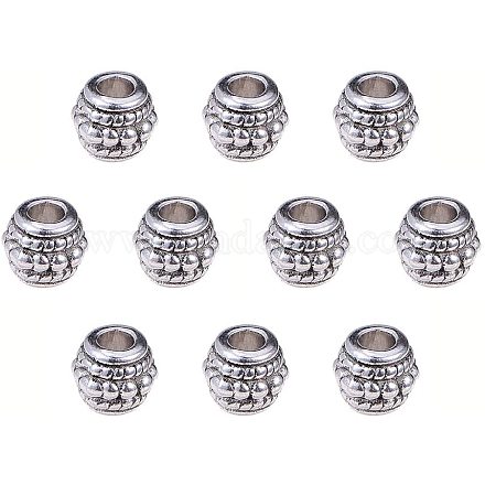Pandahall elite 100 piezas bicone espaciadores cuentas tibetano plata antigua gran agujero espaciadores de joyería encantos para fabricación de joyas PALLOY-PH0005-24-1