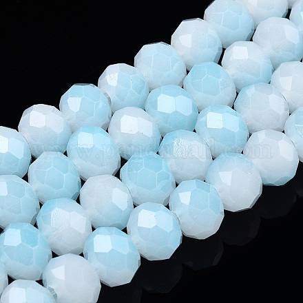 Brins de perles de verre imitation jade bicolores X-GLAA-T033-01C-05-1
