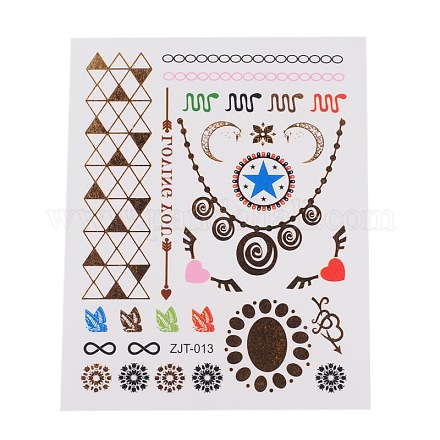 Mixed Shapes Removable Fake Hand Art Temporary Tattoos Paper Stickers AJEW-L044-08-1
