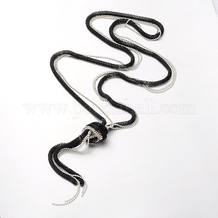 Iron Lantern Chain Necklaces NJEW-J023-09-1