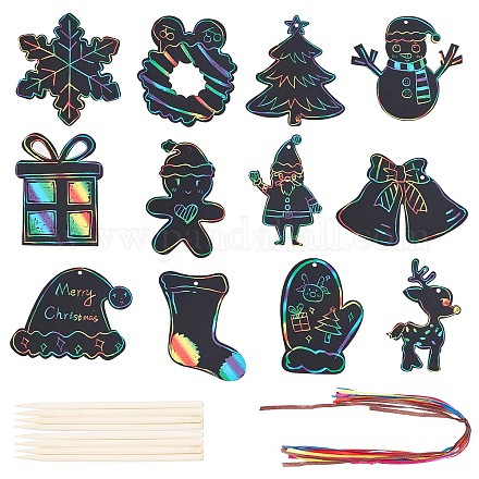 Рождественская тема радуга скретч живопись художественная бумага FIND-WH0135-13-1