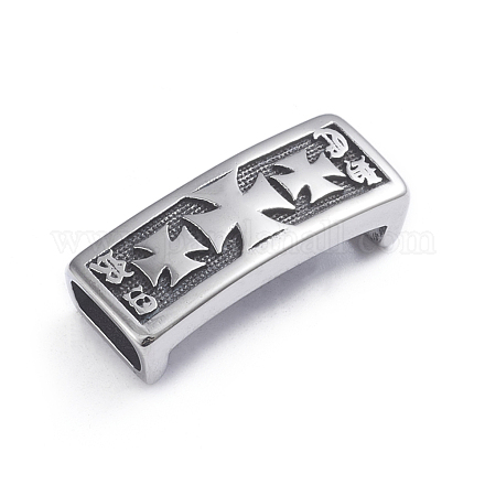 Retro 304 Stainless Steel Slide Charms/Slider Beads STAS-L243-028AS-1