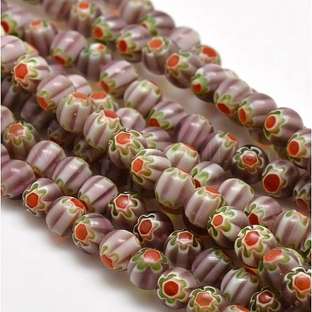 Round Millefiori Glass Beads Strands LK-P001-23-1