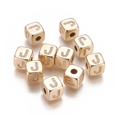 Perles de zircone cubique micro pave en Laiton KK-K238-16G-J-1