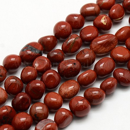 Natural Red Jasper Nuggets Beads Strands G-L154-08-1