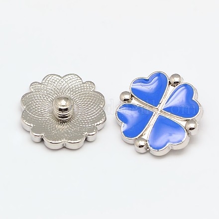 Eco-Friendly Alloy Enamel Clover Jewelry Snap Buttons X-SNAP-F004-38F-NR-1