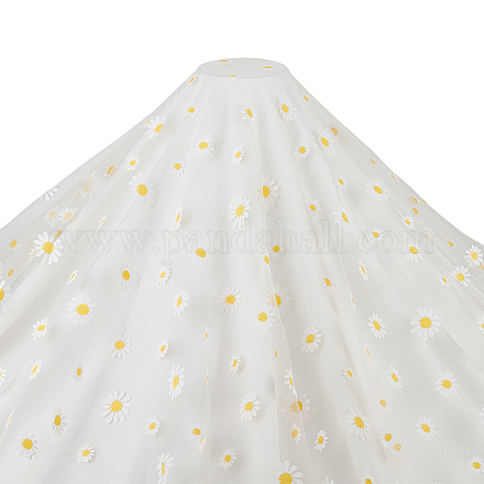 デイジー柄チンロンチュール  ドレス衣装の装飾用  モカシン  150x0.03cm DIY-WH0349-86B-1
