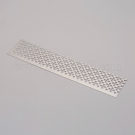 ステンレス鋼ダイヤモンド描画定規ドットドリルツール  400つの空白グリッド  ステンレス鋼色  16x3.6x0.03cm TOOL-WH0121-13-1