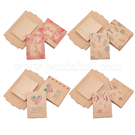 Cajas de papel kraft y tarjetas de exhibición de joyería para collar / pendiente CON-CA0001-002-1