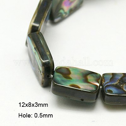 Brins de perles en coquille d'ormeau naturel / coquille de paua SSHEL-G003-9-8x12x3mm-1