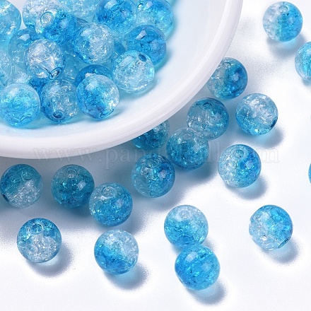 Perles acryliques craquelées transparentes à deux tons X-CACR-R009-10mm-07-1