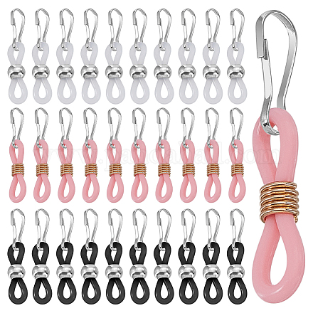 60 шт. 3-х цветные силиконовые застежки-молнии HJEW-WH00155-1