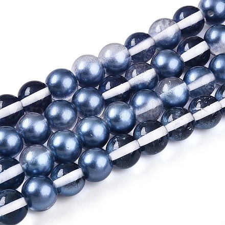 Запекание окрашенные прозрачные стеклянные бусины нити X1-DGLA-N011-10mm-08-1