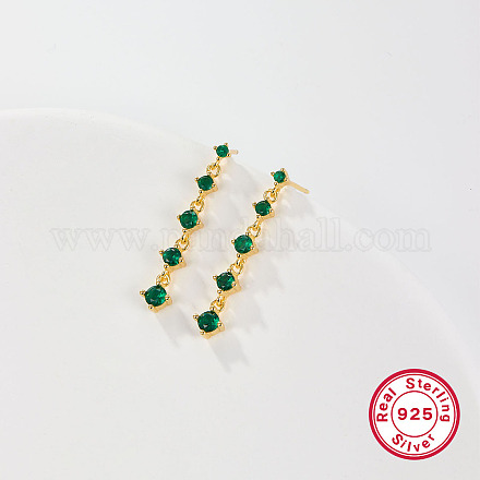 Orecchini a bottone in argento s925 con zirconi e design a nappa ML8666-2-1