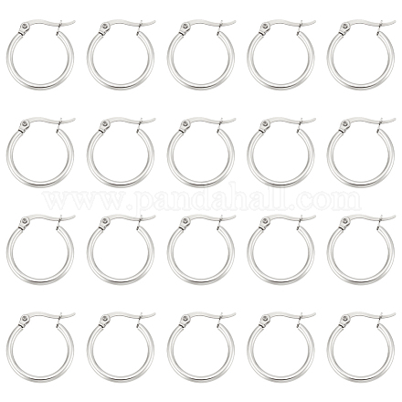 20 пара серег-колец из нержавеющей стали 201 STAS-UN0022-38-1