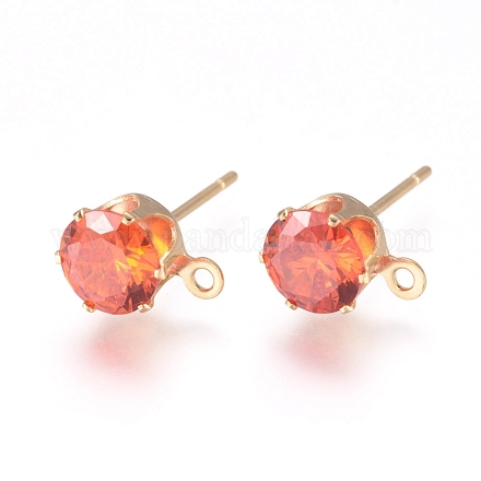 Brass Stud Earring Findings KK-L199-B02-G-1