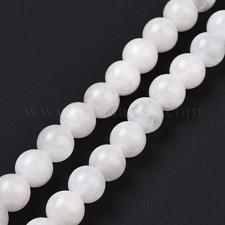 Brins de perles rondes en pierre de lune arc-en-ciel naturelle G-P088-57-8mm-1