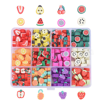 Wholesale 240Pcs 12 Kinds of Fruit Handmade Polymer Clay Beads 