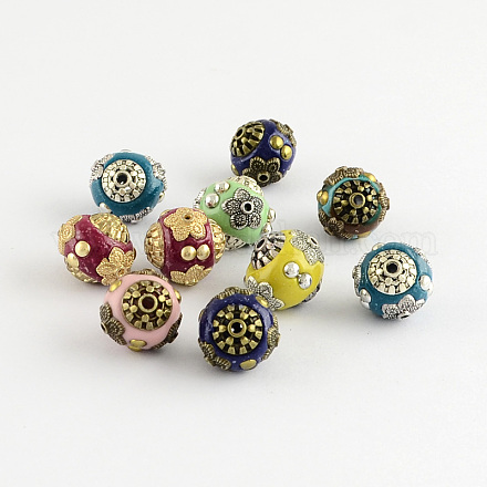 Round Handmade Indonesia Beads IPDL-R432-M-1