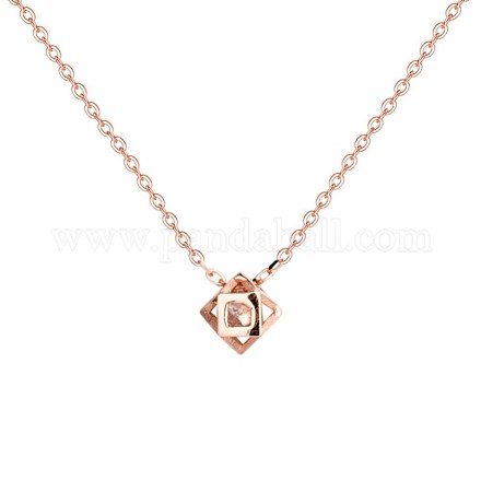 Кубовидный 925 ожерелье из стерлингового серебра для девочек и женщин NJEW-BB44502-A-1