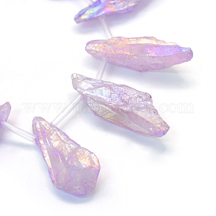 Chapelets de perles de cristal électrolytique naturel & quartz teints G-L456-31B-1