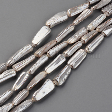 Spray Painted Natural Freshwater Shell Beads Strands X-SHEL-S276-90A-1