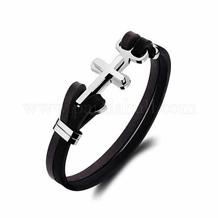 Cowhide Leather Cord Bracelets BJEW-N0008-123-1