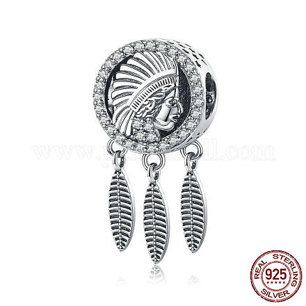 925 Thai Sterling Silber European Beads STER-FF0010-14AS-1