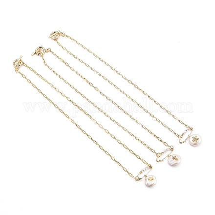 Set di collane con ciondoli di perle naturali NJEW-JN03017-1