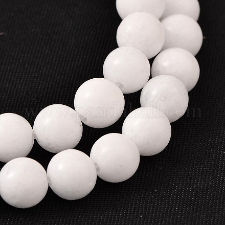 Chapelets de perle ronde en jade blanc naturel G-O113-01-10mm-1