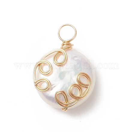 Colgantes de perlas keshi de perlas barrocas naturales PALLOY-JF02027-1