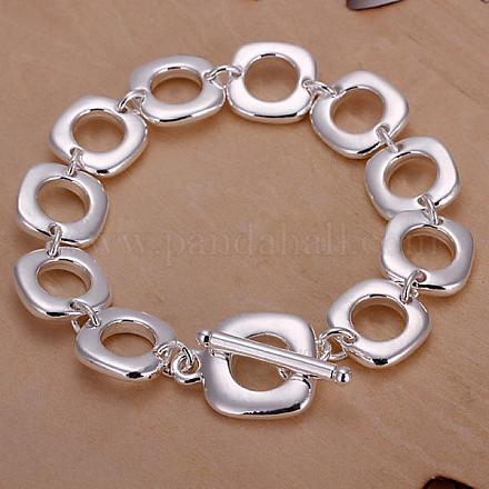Fashionable Brass Square Link Bracelets For Women BJEW-BB12502-1