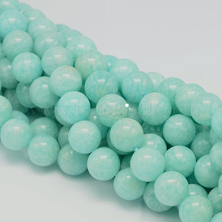 Redondas hebras de perlas naturales amazonite perú G-L448-03-6mm-1