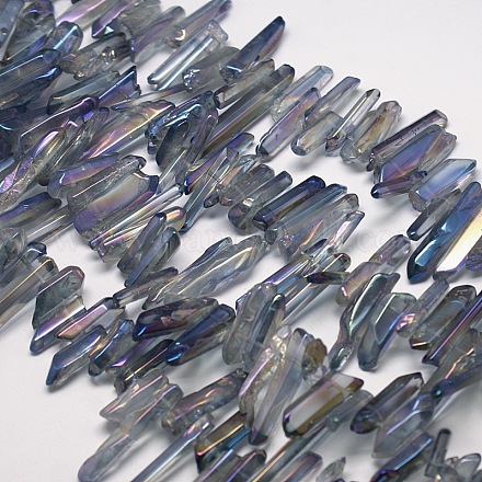 Chapelets de perles de cristal de quartz naturel électrolytique X-G-I109-06-1