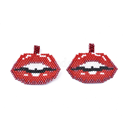 Handmade Seed Beads Pendants SEED-I012-55-1