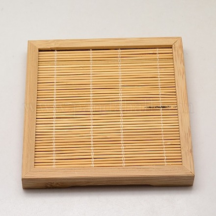 Bamboo Mat Square Jewelry Displays ODIS-G005-B-1