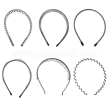 6 pz 6 stile alla moda unisex in metallo semplice accessori per capelli inserto pettine capelli ondulati cerchietto per capelli in ferro OHAR-SZ0001-06-1